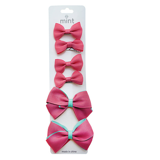 Lined Hair Bow Clip Set
