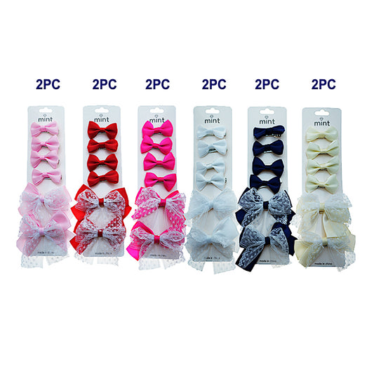 Lace Hair Bow Clip Set