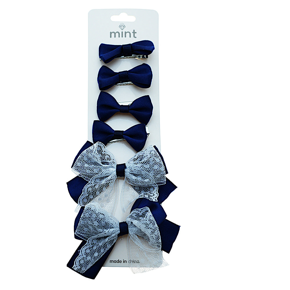 Lace Hair Bow Clip Set