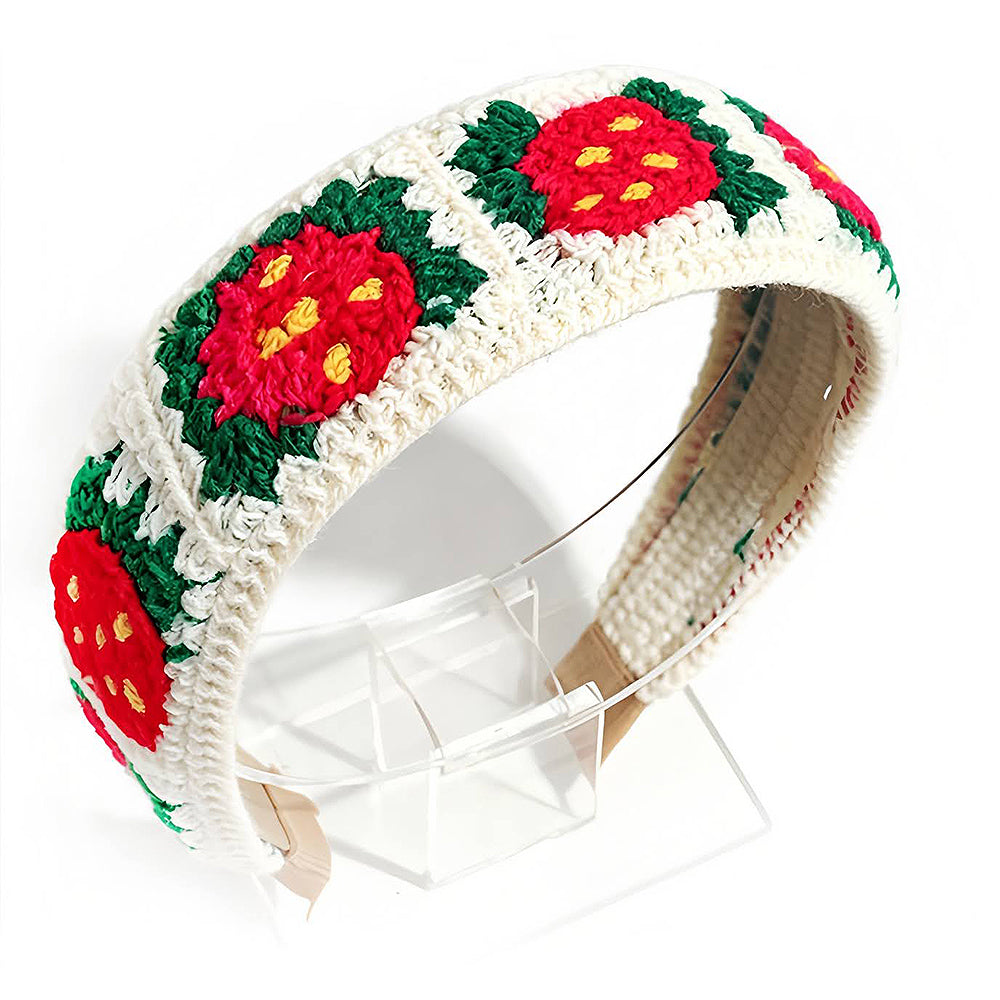 Handmade Bohemian Crochet Strawberry Headband