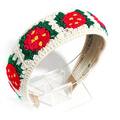 Handmade Bohemian Crochet Strawberry Headband