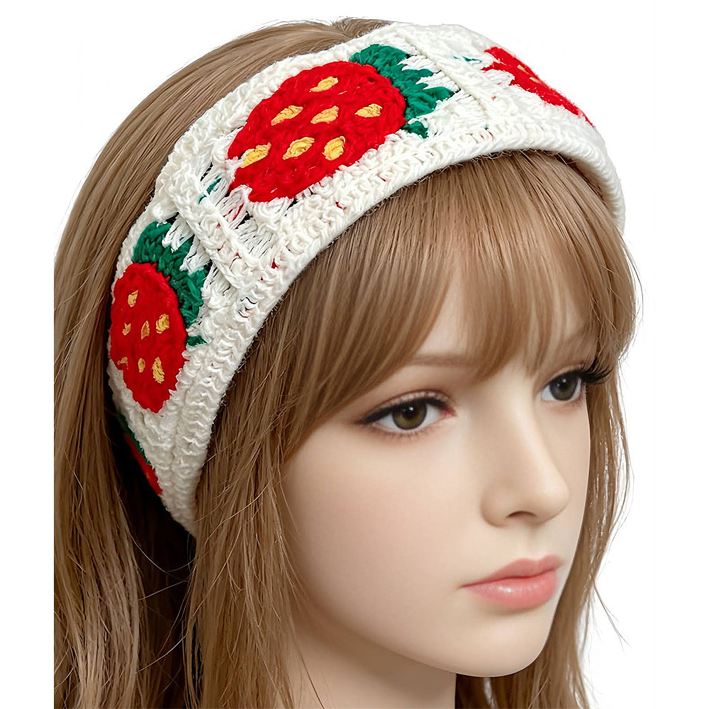 Handmade Bohemian Crochet Strawberry Headband