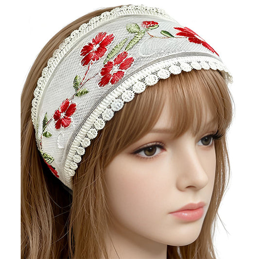 Handmade Bohemian Stitched Flower Headband