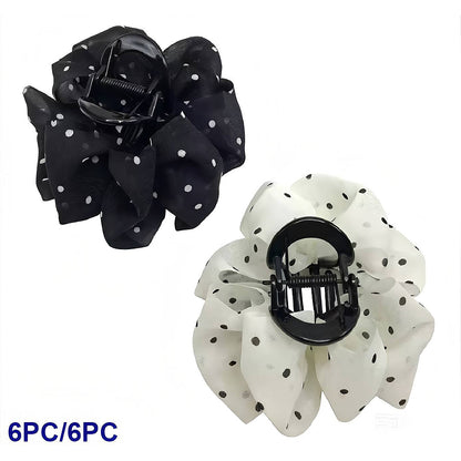 Polka Dot Ruffle Claw Clip