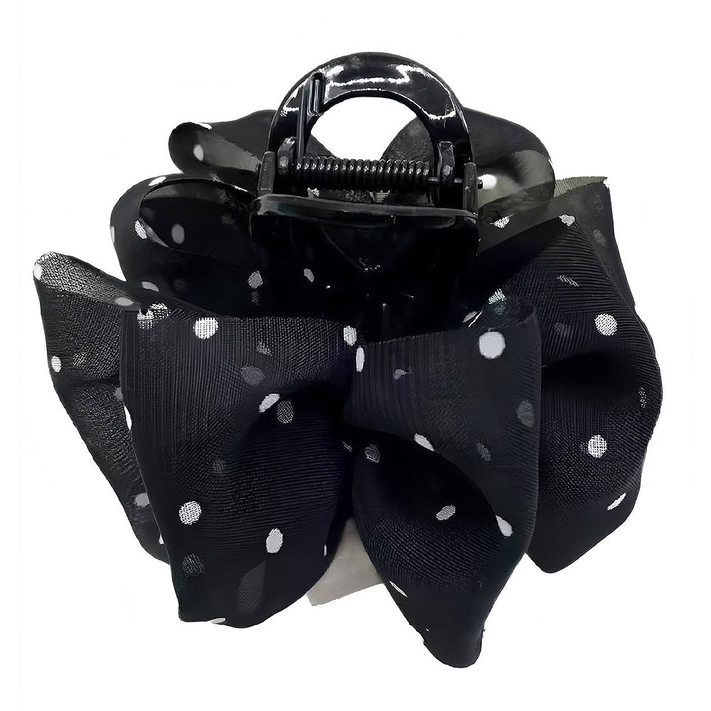 Polka Dot Ruffle Claw Clip
