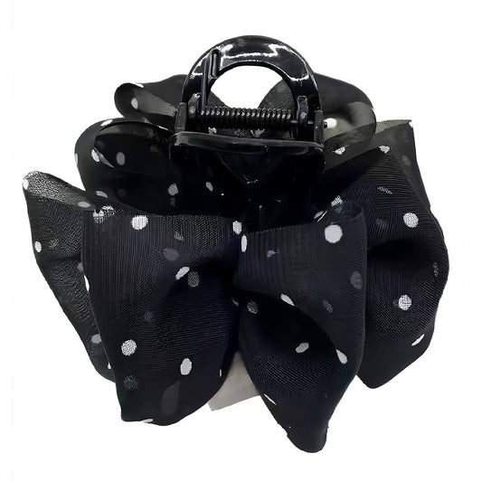 Polka Dot Ruffle Claw Clip