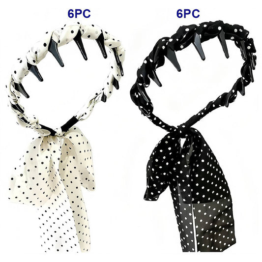 Polka Dot Dangling Bow Headband