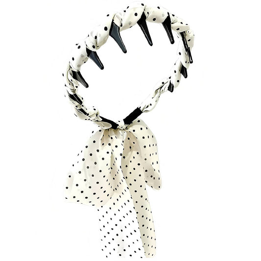 Polka Dot Dangling Bow Headband