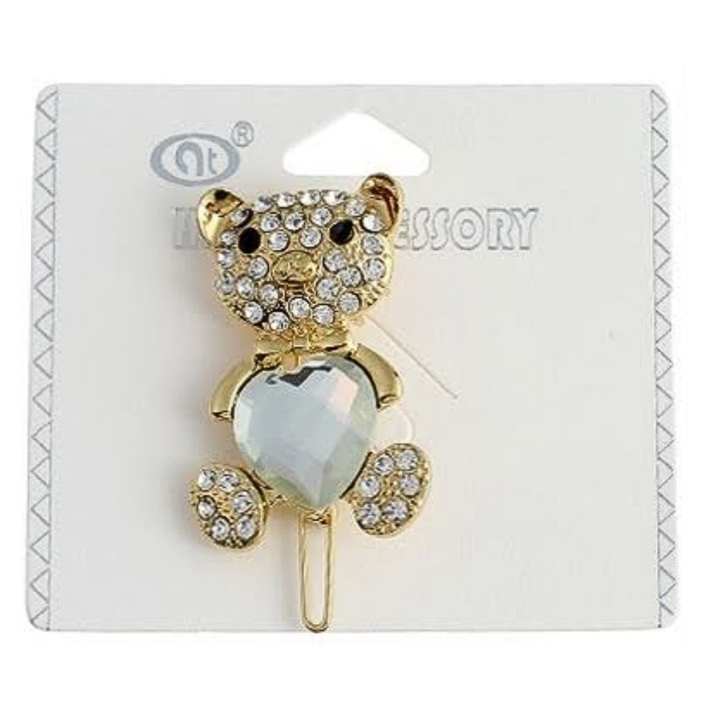 JH27665 - Rhinestone Teddy Bear Hair Pin
