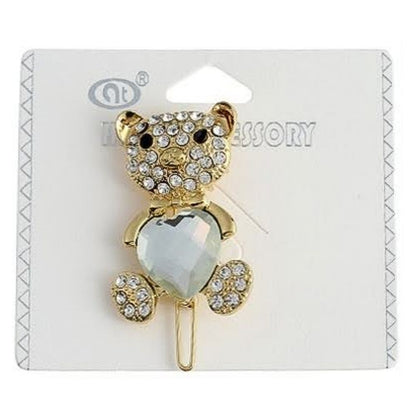 JH27665 - Rhinestone Teddy Bear Hair Pin