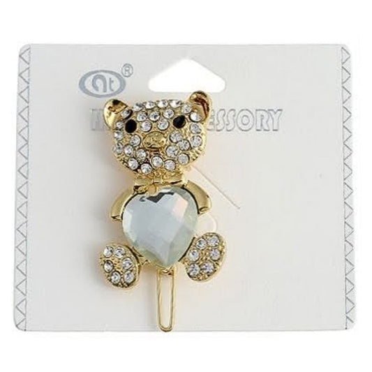 JH27665 - Rhinestone Teddy Bear Hair Pin