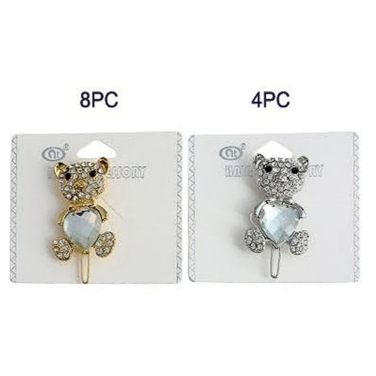 JH27665 - Rhinestone Teddy Bear Hair Pin