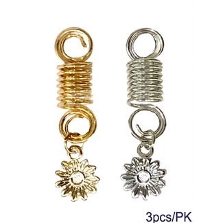 JH27837 - Flower Hair Braid Coil Rings