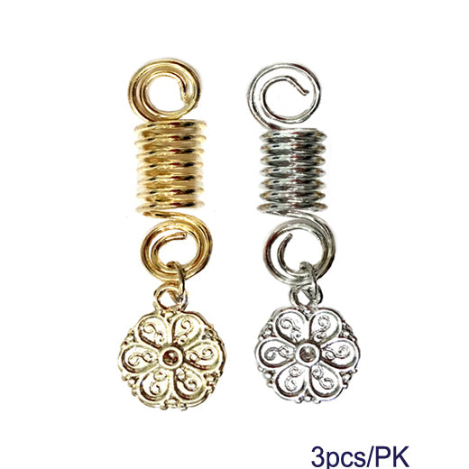 JH27838 - Flower Hair Braid Coil Rings