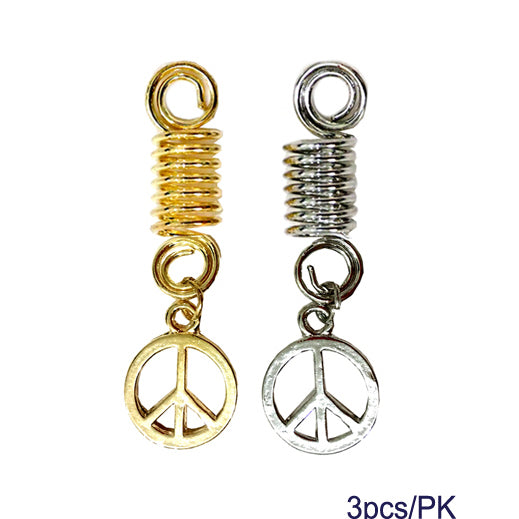 JH27852 - Peace Sign Hair Braid Coil Rings