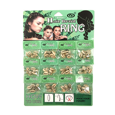 JH27871 - Sea Shell Hair Braid Coil Rings