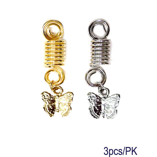 JH27887SP - Butterfly Hair Braid Coil Rings