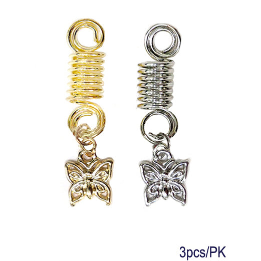 JH27888SP - Butterfly Hair Braid Coil Rings