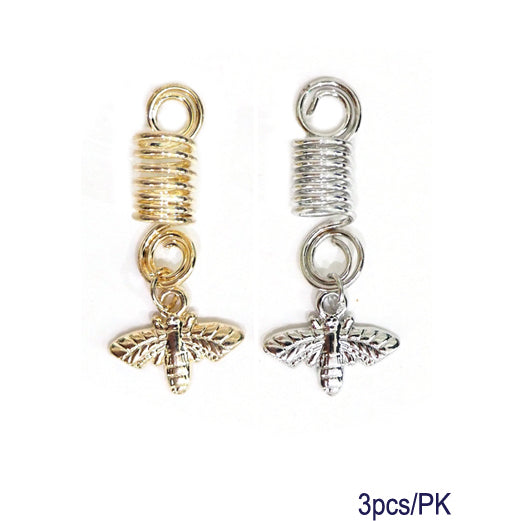 JH27890SP - Honey Bee Hair Braid Coil Rings