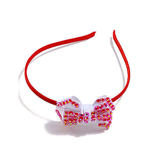 JH30110 - Iridescent Rhinestone Bow Headband