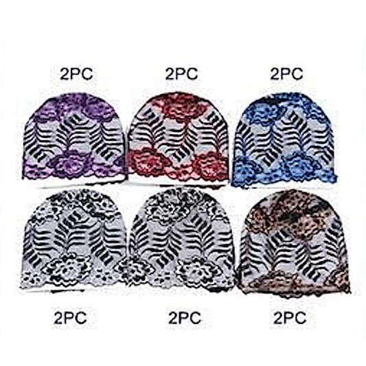 12 PCS Mesh Flower Turban