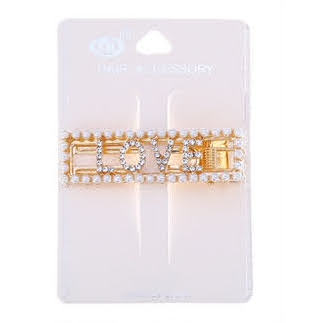 JH34643 - Pearl Word Hair Clip