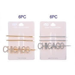 JH35401 - Rhinestone Chicago Hair Pin