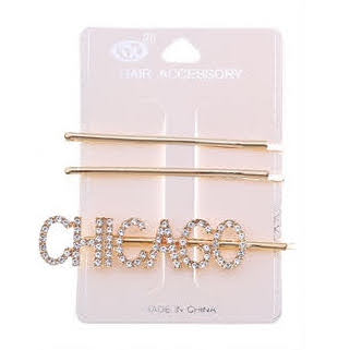 JH35401 - Rhinestone Chicago Hair Pin