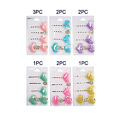 JH37554 - Glitter Heart Hair Clip Set