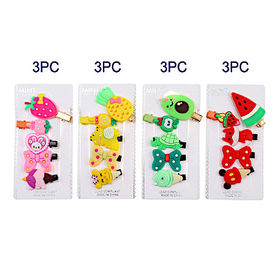 JH38538 - Animal & Fruit Hair Clip Set