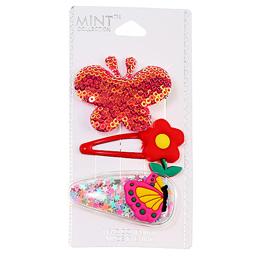 JH38581 - Glitter Butterfly Hair Clip Set