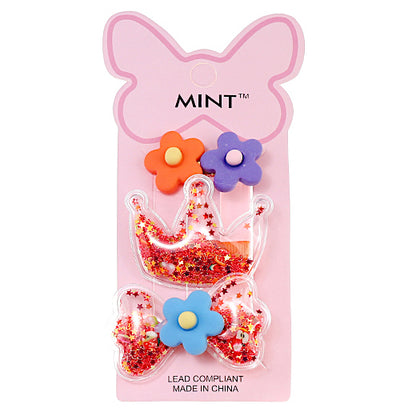 JH38596 - Glitter Crown Hair Clip Set