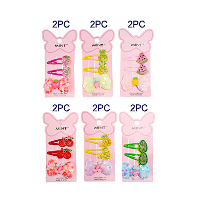 JH38597 - Glitter Fruit Hair Clip Set