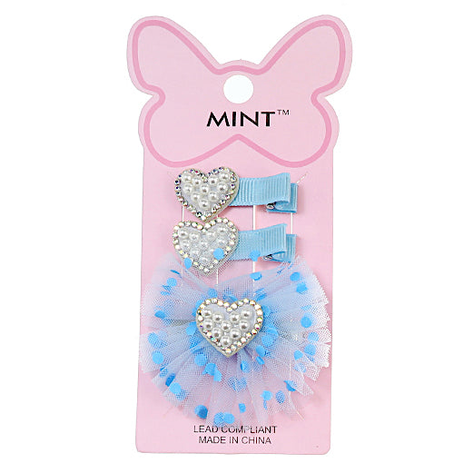 JH38601 - Pearl Heart Hair Clip Set