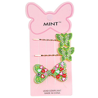 JH38946 - Rhinestone Butterfly Hair Clip Set