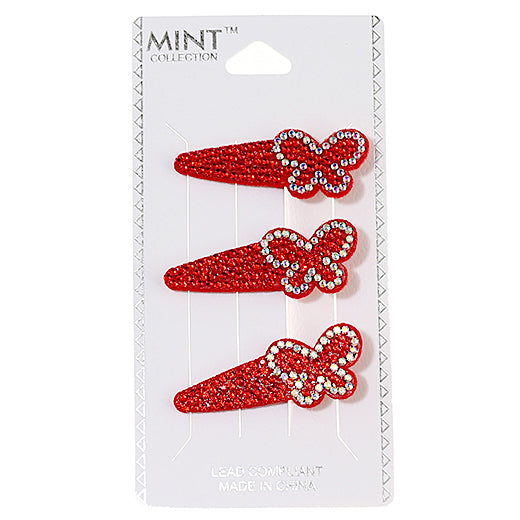 JH40686 - Rhinestone Butterfly Hair Clip Set