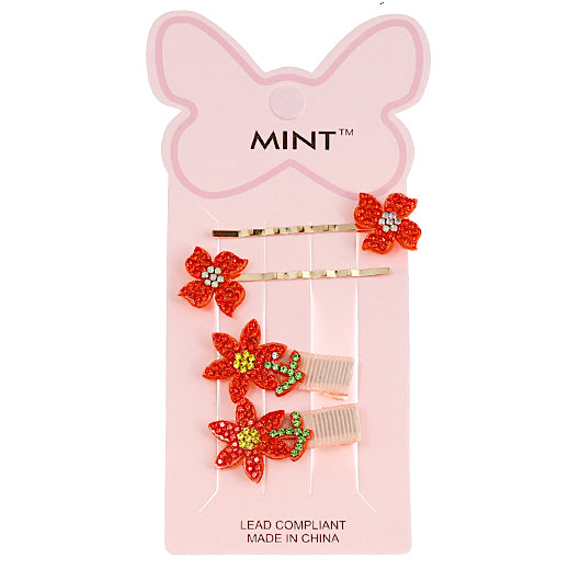 JH40688 - Rhinestone Flower Hair Clip Set