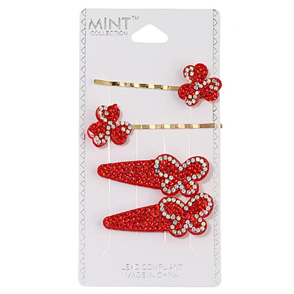 JH40689 - Rhinestone Butterfly Hair Clip Set