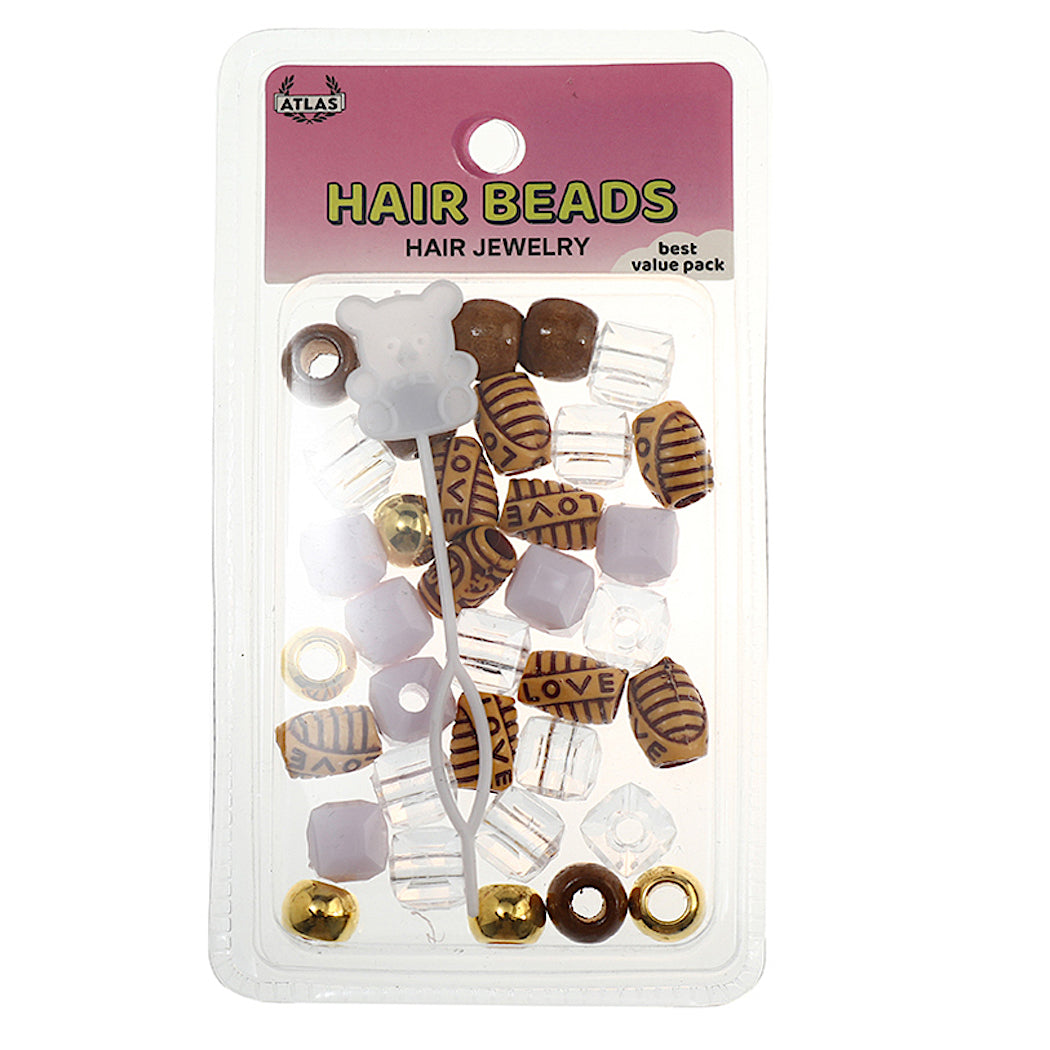 JH43140 - Wood & Plastic Hair Beads