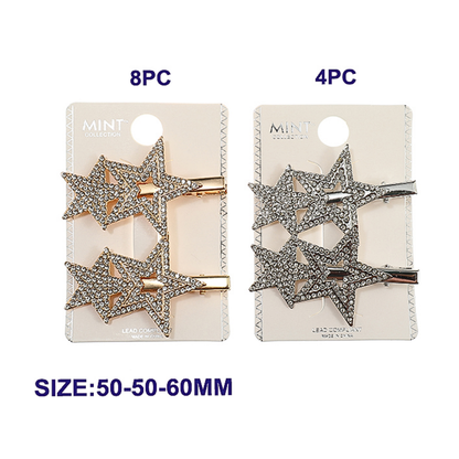 JH43932 - Rhinestone Star Hair Clips