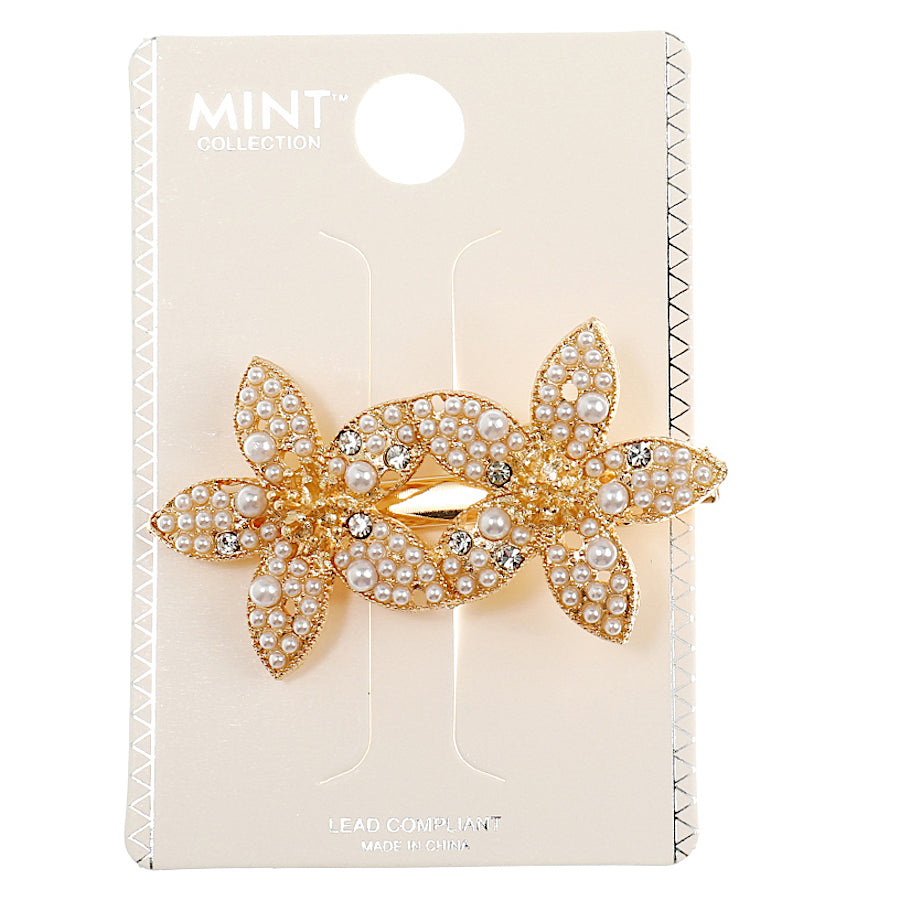 JH44038 - Pearl Flower Hair Clip