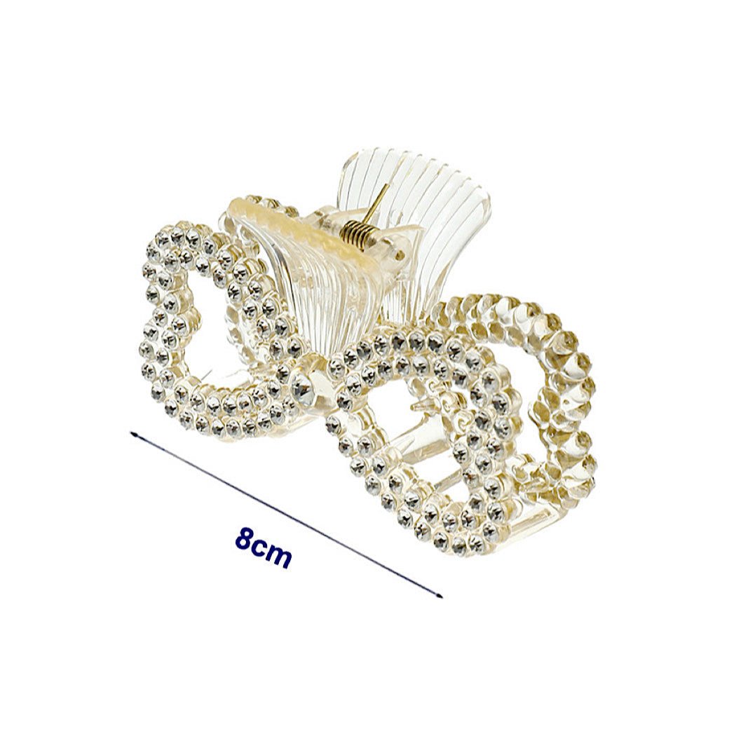 JH44189 - Rhinestone Bow Claw Clip