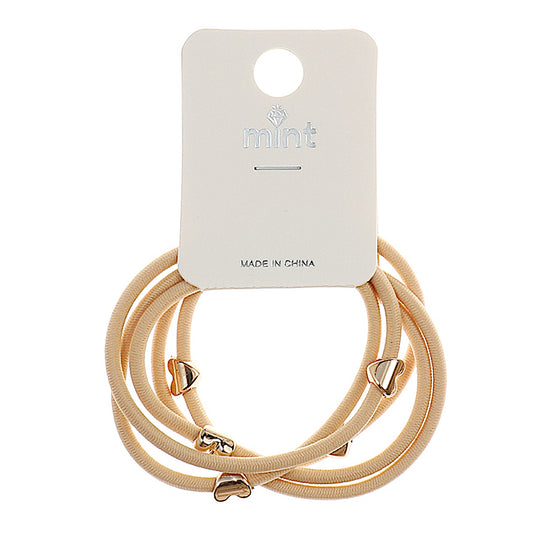 JH44247 - Gold Heart Beads Hair Tie