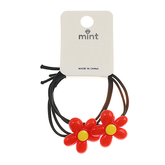 JH44252 - Red Flower Bead Hair Tie