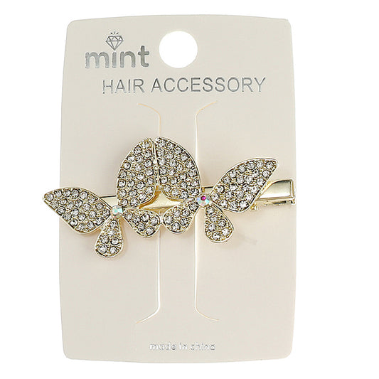 JH44079 - Rhinestone Butterfly Hair Clip