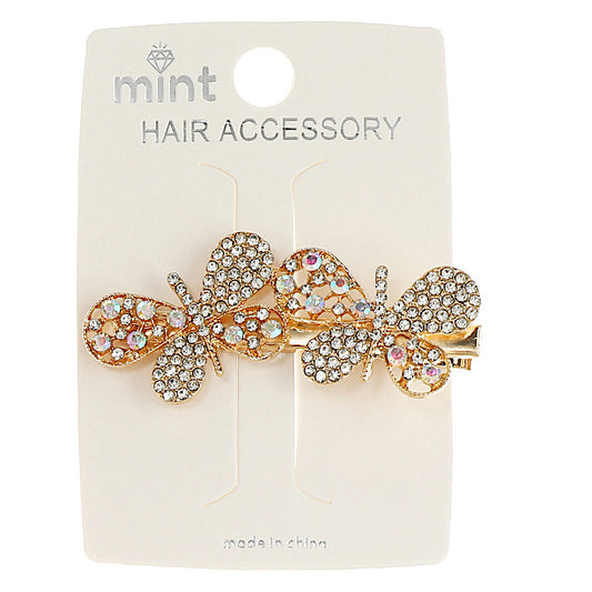 JH45086 - Pearl & Rhinestone Butterfly Hair Clip