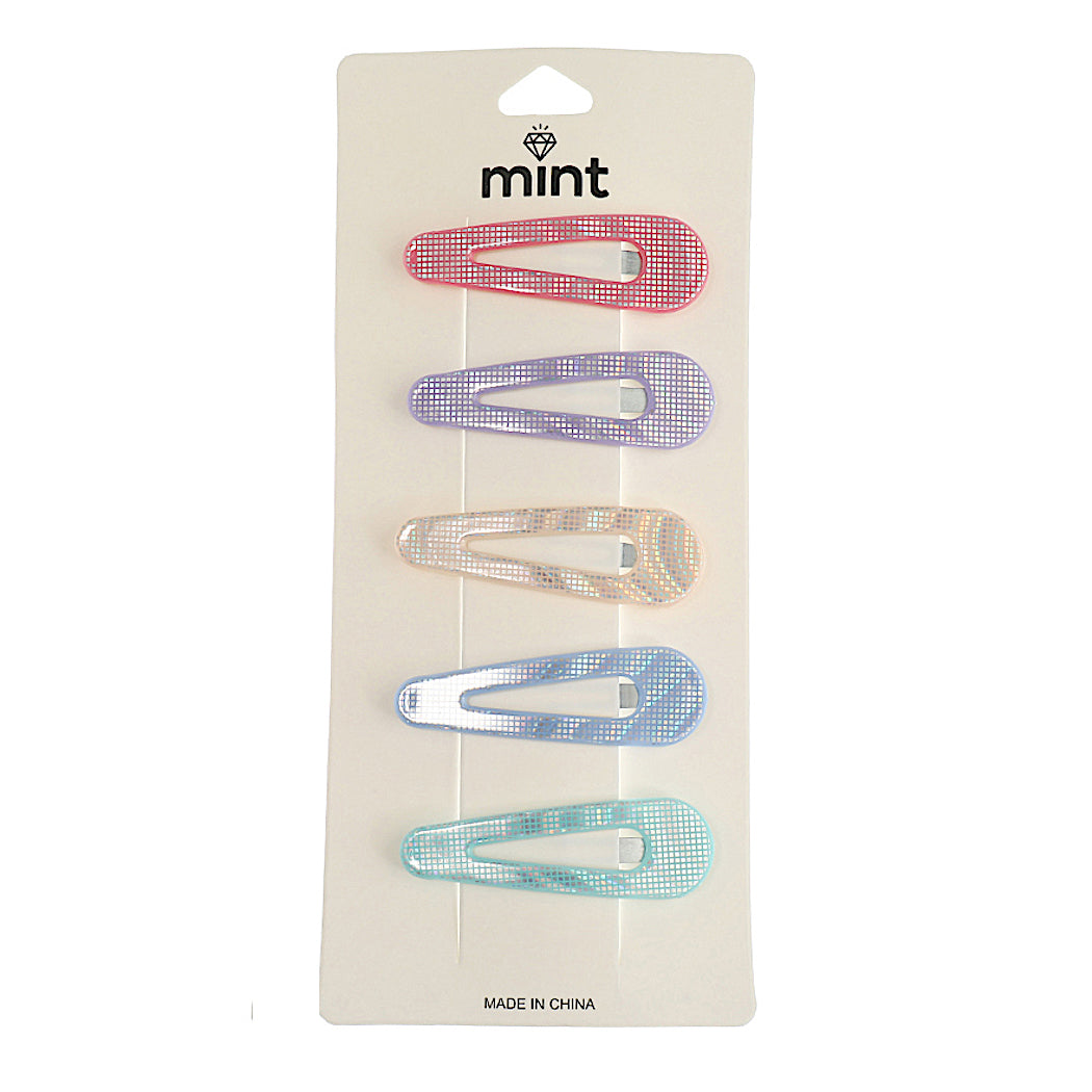 JH45205 - Pastel Holographic Hair Clip Set