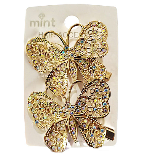 JH45634 - Filigree Butterfly Hair Clips