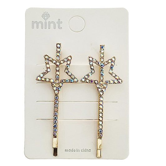 JH46512 - Rhinestone Star Hair Pins