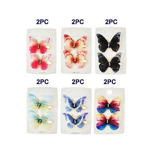 JH46587 - Chiffon Butterfly Hair Clips